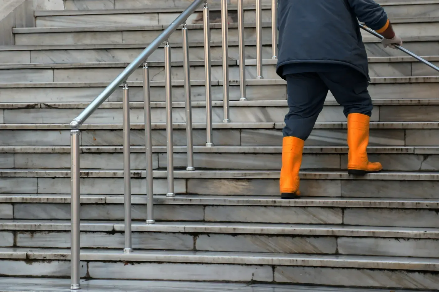 Cleaning a strata stairwell